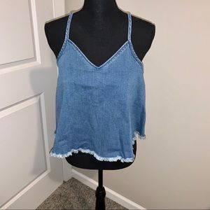 Mossimo crop jean strapy tank top size medium